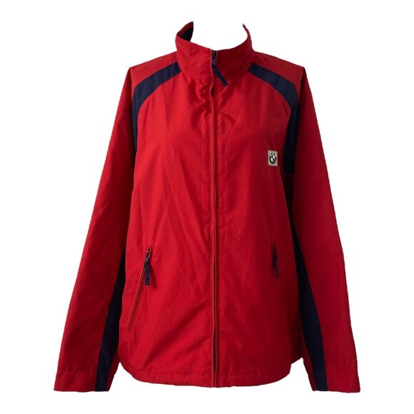 Men’s Medium Windbreaker Jacket BMW Lifestyle Red and Blue Full Zip Mesh Lined - Picture 1 of 13